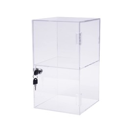 2-Shelf Clear Acrylic Display Case with Lock, Display Case Cabinet Showcase with Shelves Countertop Display Case for Collectibles Office Retail Display Safe Storage