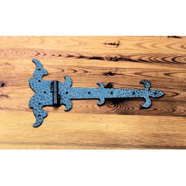 UHRIG Shutter Hinge 34 cm Long, DIN Left, Wrought Iron Antique Black Coated, Hinge, Fitting for Shutters, Cupboard Doors and Much More