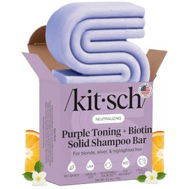 Kitsch Purple Shampoo Bar for Blonde Hair - Toning Purple Shampoo Bars with Biotin for Strengthening Hair & Neutralizing Brassy Tones | Vegan Solid Shampoo Bar for Hair Shine | Zero Waste, 3.2 oz