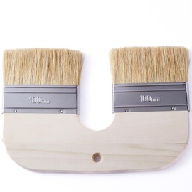 Limewash - Brocha de cerdas naturales - cepillo para polvo doble en forma de U de 4 pulgadas de ancho para lavado de cal en ladrillos y paredes interiores