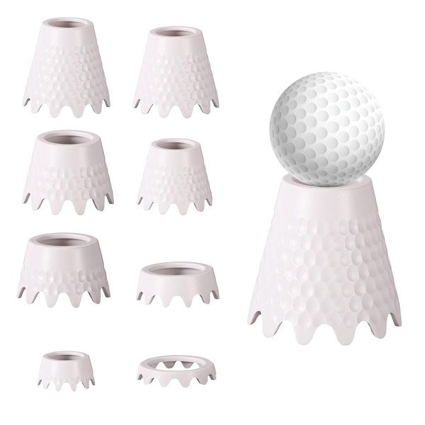 Lyreh 8stk Golf Simulator Tees, 8 Größen ABS Teehalter Indoor-Driving-Range