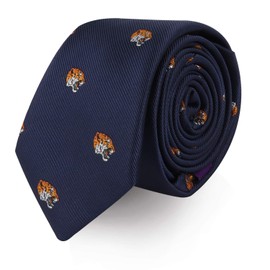 Tiger Animal Ties for Mens | Big Cat Stripes Present for Him | Work Colleague Present | Jungle Animal Lover Park Print Neckties (TIGER)