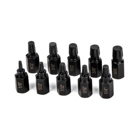 LLNDEI Screw Extractor Set, Hex Head Easy Out Set 10 Pieces, Multi-Spline Ez Out Stripped Extractor (1/8”-13/32”) CR-MO, Stripped Fastener Tool
