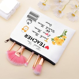 Angel's Draw Home Sport Makeup Bag Cute Small Animal Cosmetic Bags for Women, Travel Toiletry Bag Large Capacity Zipper Makeup Pouch, Purse Organizer Pouches (06-Teacher)