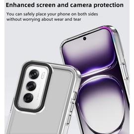T Tersely Crystal Clear Case Cover for Oppo Reno 12 2024, Hard Back Slim Shockproof Bumper, Non-Yellowing, Wireless Charging Compatible for Oppo Reno 12 6.7 inch