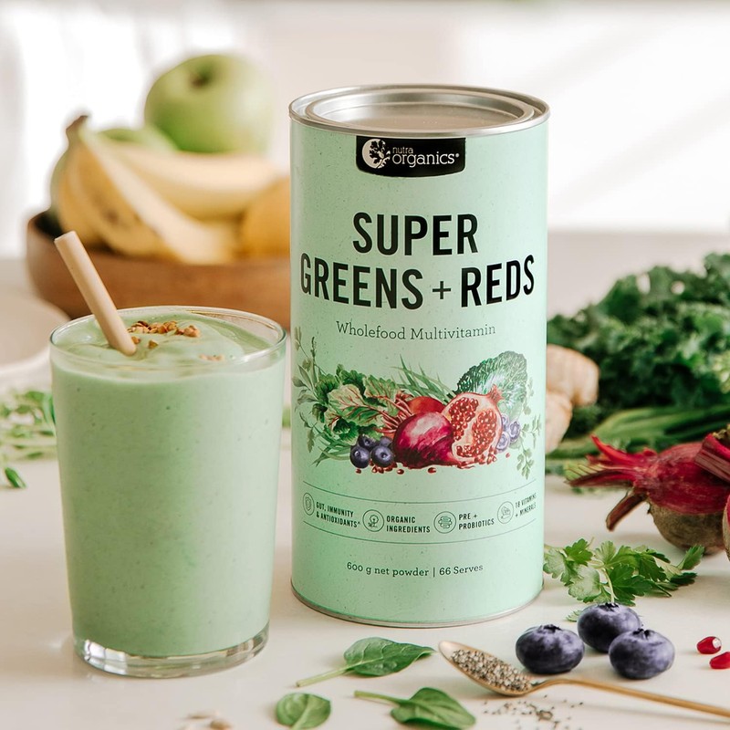 Nutra Organics Organic Super Greens + Reds (Wholefood Multivitamin) 600g