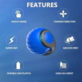 [More Tails] Speedy Tail 2.0 - with 4 Tails, Automatic Moving Cat Toy Ball with Tail, Smart Interactive Cat Toy Ball, Interactive Cats Toys for Indoor, Pet Chase Toy, Two Speed Adjustment (2*Mix)