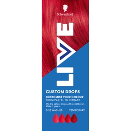 Schwarzkopf LIVE Colour Custom Drops Fiery Red, Temporary Hair Dye Drops for Customised Colour Intensity, Red Hair Dye