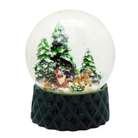 20171 Snow Globe Nostalgia Sleigh Ride on Base Cubic Green | Pure-Line | Shaking Ball | Height: 12 cm W: 10 cm
