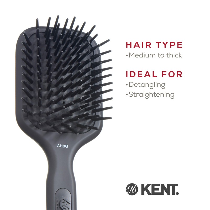 Kent AH8G Airhedz Cushion Paddle Brush - Hair Detangler and