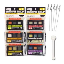Weathering Master 6-Set (A, B, C, D, E, F) with Chipping Sponge & Alligator Clip Sticks 5 Pcs Set 87079/87080/87085/87088/87098/87123 Oil Paint, Stippling, Painting Tools, Weathering Effects