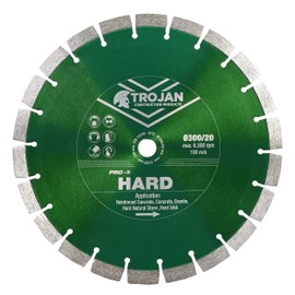 Trojan Pro-X Hard Diamond Blade for Cutting Brick, Concrete, Stonework, Granite & Other Hard Materials, 300mm x 20mm