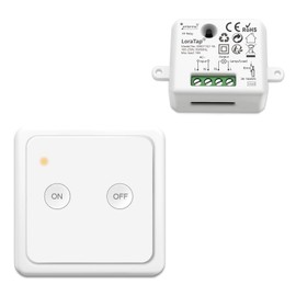 LoraTap Wireless Switch Set + 1 Remote Control with Wall Mount + 1 Receiver Module SS9211Q1