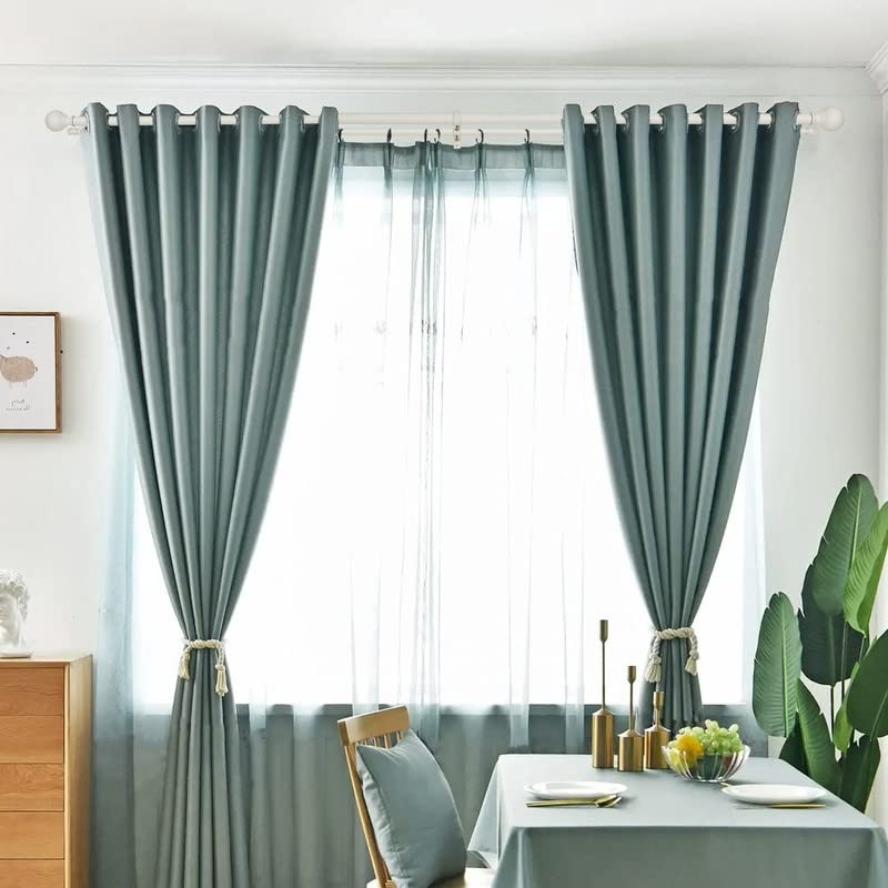 Double Curtain Rod 72-144", Double Drapery Rod with Round &