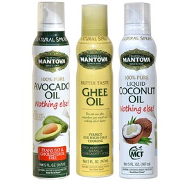 Mantova Keto Spray Oil Set (Avocado, Ghee, Coconut MCT Oil), Pack of 3