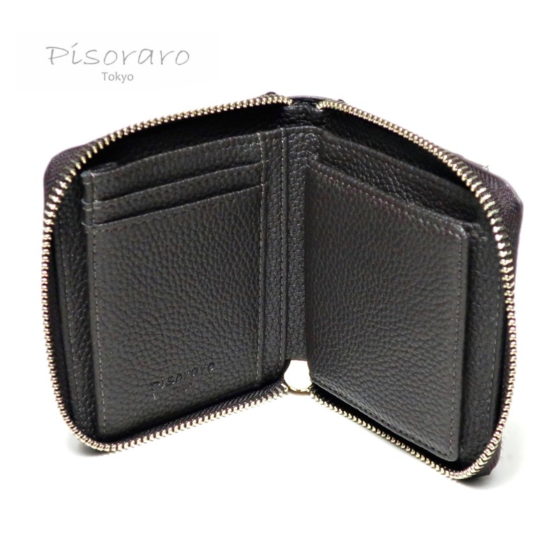 Pisoraro Harako Holstein Print Round Zip Mini Wallet PR242 Holstein,