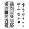 120pcs Gothic Metal Nail Charms Cross Heart Star Accents