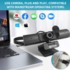 Webcam with Microphone and Speaker, 3 in 1 USB Camera