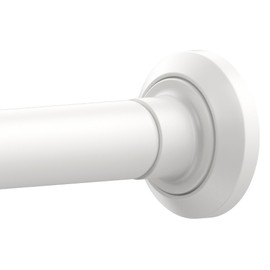 ENJOYBASICS Shower Curtain Rod 30 to 76 Inches, 1 Inch Stainless Steel Adjustable Spring Tension Rods No Drill for Bathroom, Closet, Window, Room Divider, Never Rust, Non Slip, White