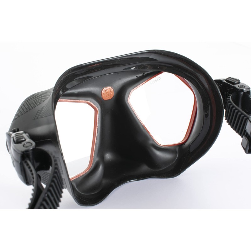 SEAC Unisex-Adult Raptor kleinvolumige Maske zum Freitauchen und Speerfischen, schwarz/rote,