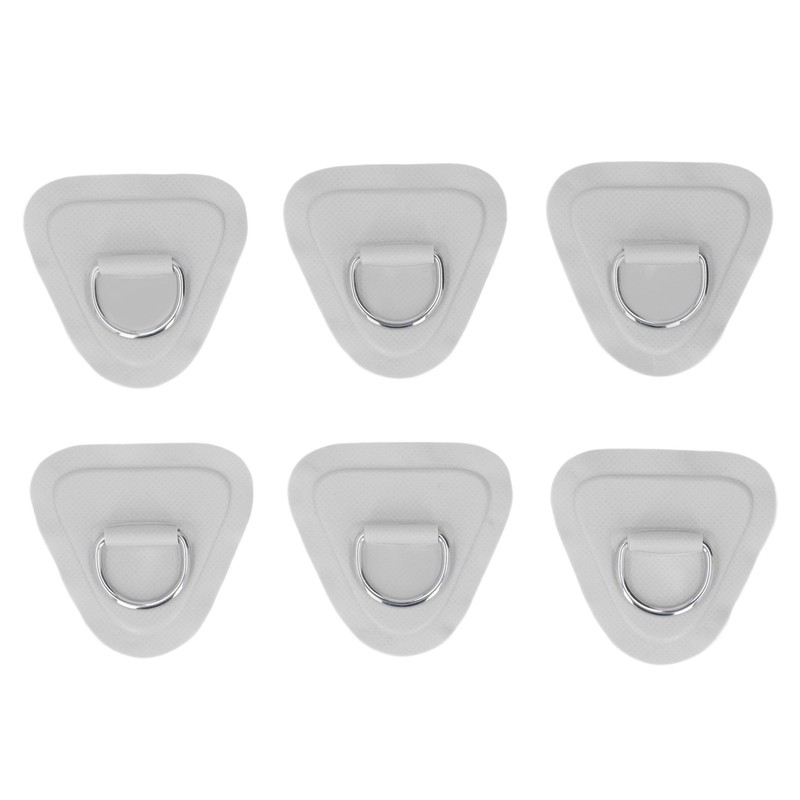 6Pcs PVC D Ring Patch Elastic Rope Set Stainless Steel
