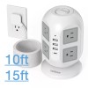 TESSAN Power Strip Tower Surge Protector with 8 Outlet USB
