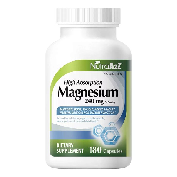 Nutra A2Z Magnesio Magnesium Quelado 180 Tabletas Premium Eg F58