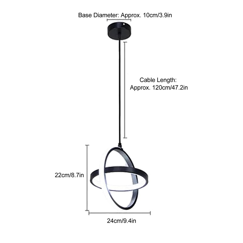 LED Pendant Light Fixture Height Adjustable Globe Modern Hanging Chandelier