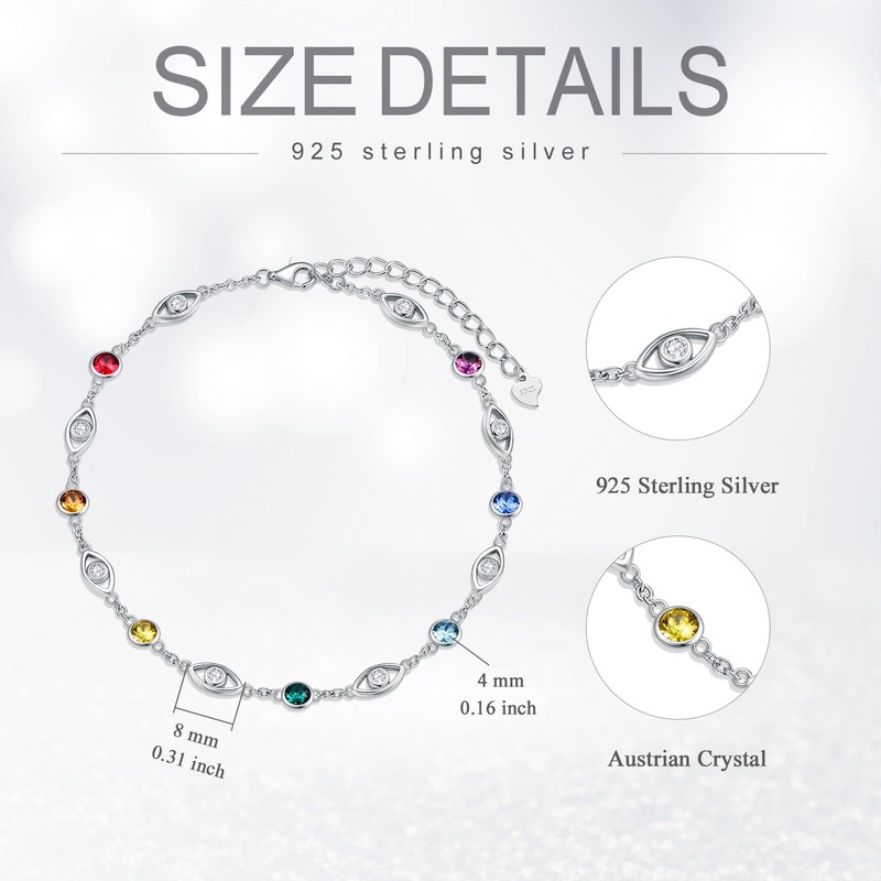 AOBOCO Anklet Sterling Silver 925 Women's Pearl Anklet with Crystals