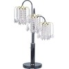 SH LIGHTING Black Three-Head Hanging Chandelier Style Crystal Inspired Floor