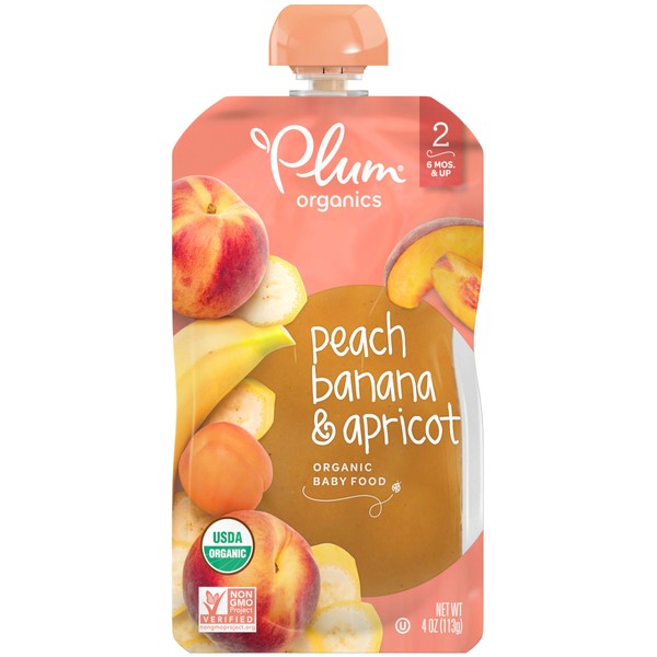Plum Organics Stage 2 Organic Baby Food, Peach, Banana &