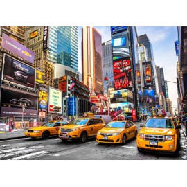 CORFOTO Fabric 7x5ft City Backdrop Photography New York USA Times Square Commercial Street Neon Landmark Landscape Background for Wedding Banquet Birthday Party Portrait Photo Booth Banner Props