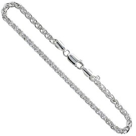 Sterling Silver Spiga Wheat Chain Bracelet 3mm Nickel Free Italy 8 inch