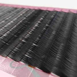 Beauty7 Black Eyebrow Extensions Eyebrow Lash Matte Individual Eyebrow False Lash Extension Tray Synthetic Mink 0.1mm Thickness Mixed 5/6/7/8mm Length for Professional Tech (Black)