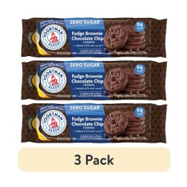 Voortman (3 pack) VOORTMAN Bakery Zero Sugar Fudge Brownie Chocolate Chip Cookies 8 oz