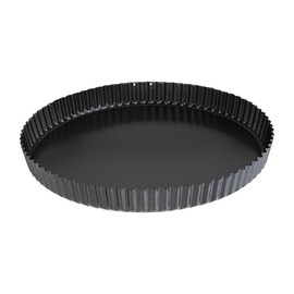 Vogue DB568 Non Stick Quiche Tin Loose Base - 300mm 11 3/4", Black