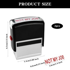 2 Pack Not My Job Stamp Self Inking Rubber Stamp Office Stamp Red Ink Business Stamp Novelty Message Stamp for Office Staff Coworker Teacher Gifts
