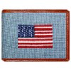 American Flag Needlepoint Wallet in Antique Blue by Smathers &