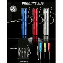24Pcs Mini Screwdriver Keychain LED Flashlights Keychain Set, Stocking Stuffers for Men Bulk,Employee Coworkers Men Gifts Bulk for Adult Xmas Tool Birthday Party, No Batteries Included