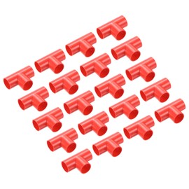 QUARKZMAN PVC Pipe Connector T Shaped Coupling Connector Pipe Red 16mm 3 Way for Garden Electric Pipe Pack of 30
