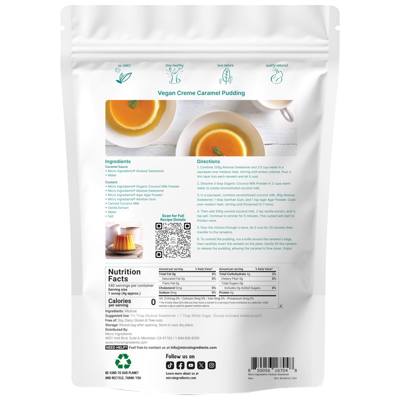 Allulose Sweetener, 3 Pounds (48 Ounces), Zero Calorie, Plant Based