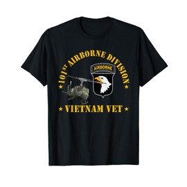 101st Airborne Division Vietnam Veteran UH1 Gunship Military T-Shirt