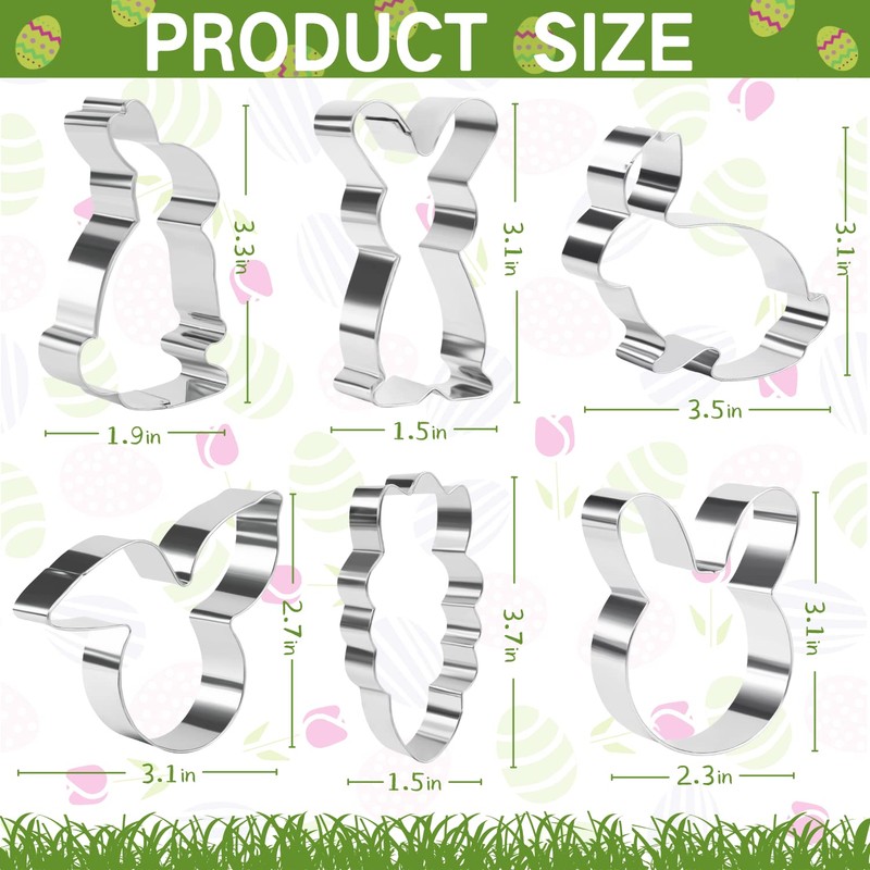 Easter Cookie Cutters Set - rabbit, Bunny, Carrot, Rabbit Face
