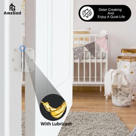 AmzGod Door Hinges Brushed Nickel - 12 Pack Nickel Door Hinges 3.5 Inch Rounded Interior Satin Nickel Door Hinges with 5/8" Radius - Flat Iron Residential Standard 3 1/2 Inches Silver Door Hardware
