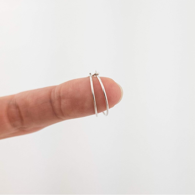 5/8 Inch Thin Small Sterling Silver Sleeper Hoop Earrings