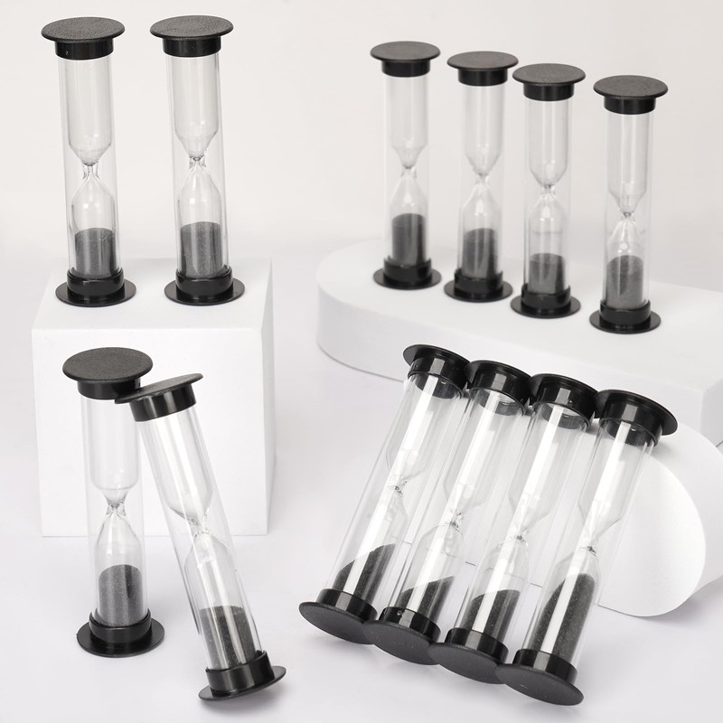 40 Pcs Black Hourglass Sand Timers 1 Minute Sandglass Sand