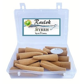 Raslok 100% Natural & Pure Incense Cones | Home Made | Home Dipped Best Scents Cones (Myrrh, Pack of 40)