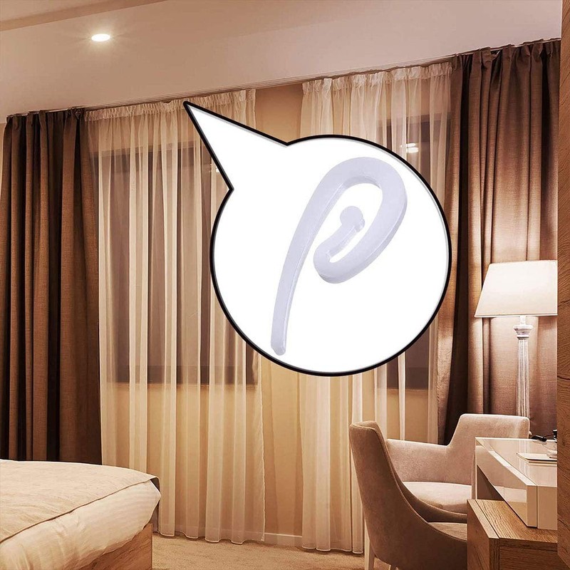 tooloflife 100 Pack White Plastic Curtain Hooks 2.8 by 1.2