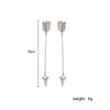 Relovet Gold Crystal Arrow Earrings Long Chain Dangle Dainty Wedding