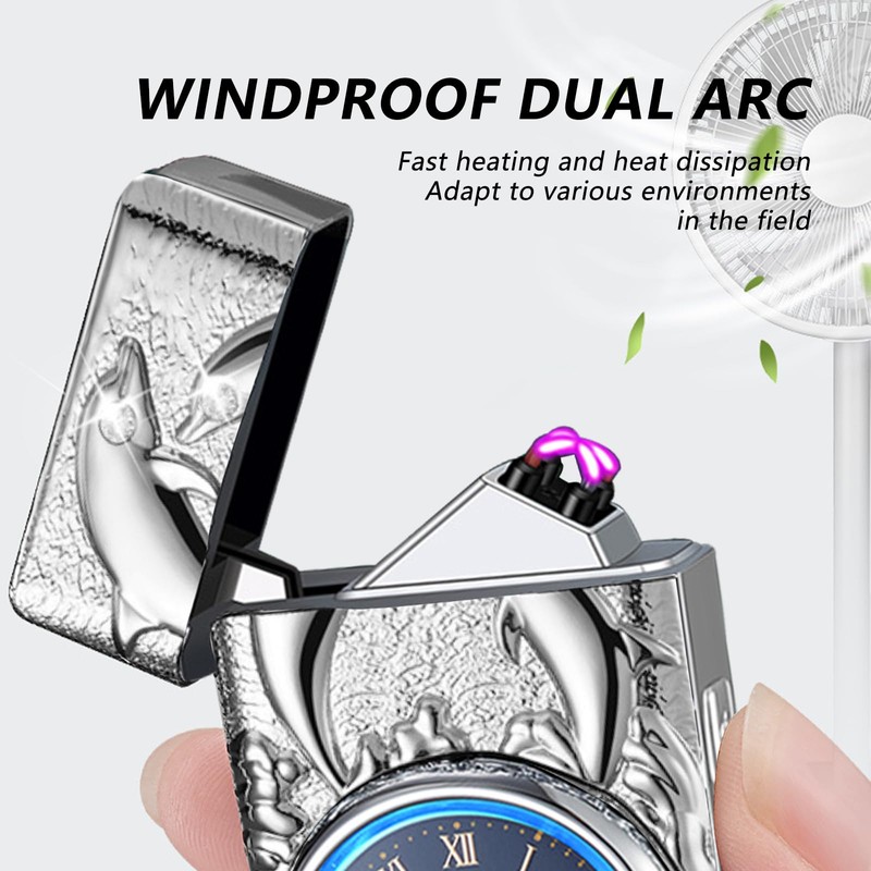 BABOBIU Electric Lighter USB Rechargeable Lighter Windproof Cool Dolphin Lighters